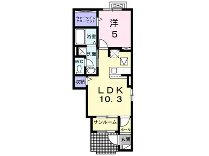 ヴィレッタS(1LDK/1階)の間取り写真
