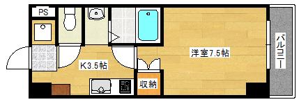アトラクティブハイム(1K/1階)の間取り写真