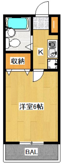 NSビル(1K/3階)の間取り写真