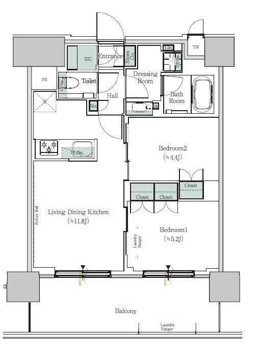 ONE ROOF RESIDENCE NISHI NIPPORI(2LDK/15階)の間取り写真