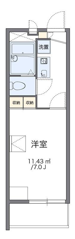 13STONEII(1K/1階)の間取り写真