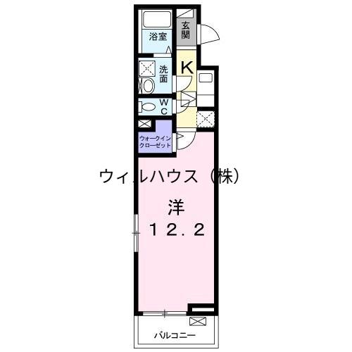 サウスレジデンス ビッグバード(1K/2階)の間取り写真
