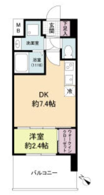 セレニテ元町アリエ(1DK/8階)の間取り写真