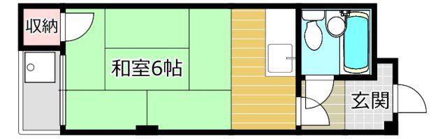 鈴木マンション(ワンルーム/2階)の間取り写真