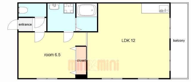 明神マンション1号(1LDK/3階)の間取り写真
