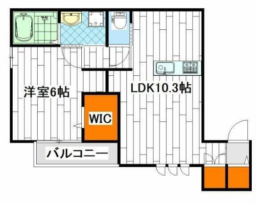 プレジールセブン(1LDK/4階)の間取り写真