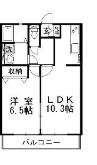 ブルーベリーB(1LDK/2階)の間取り写真