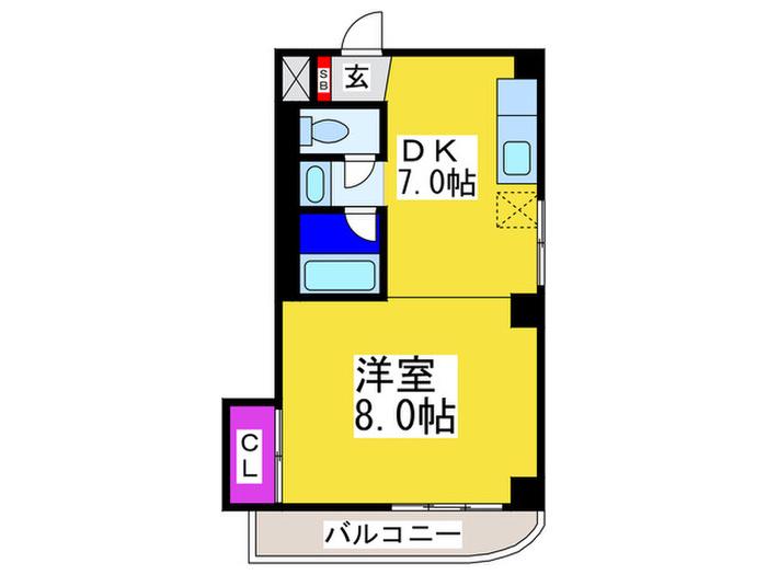 コーポあすか(1DK/1階)の間取り写真