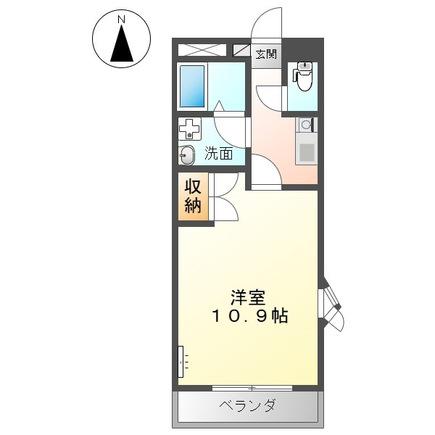 リベルテ北畝(1K/3階)の間取り写真