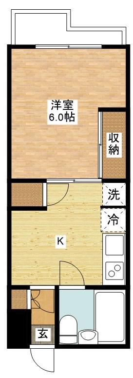 シーパレス出島(1DK/5階)の間取り写真