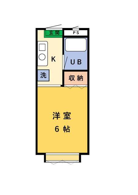 ヒルズ北葛西B棟(1K/1階)の間取り写真