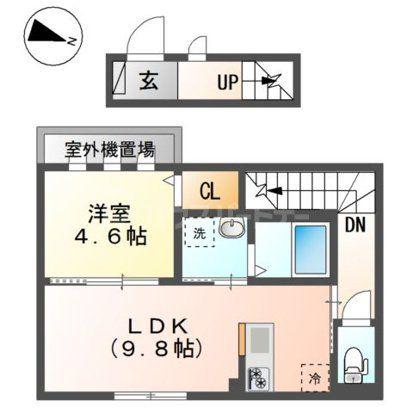 神明2丁目アパート工事(1LDK/2階)の間取り写真