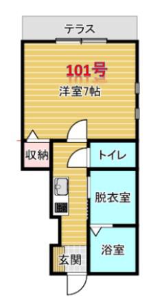 レオン京橋(1K/1階)の間取り写真