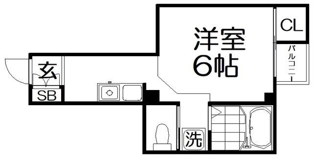 宮之阪ハイツ参番館(1K/7階)の間取り写真