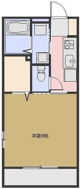 ルフレS(1K/1階)の間取り写真