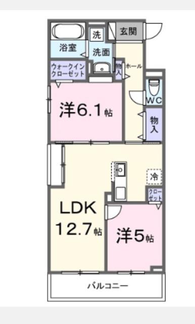 ブリオ安満 A棟(2LDK/2階)の間取り写真
