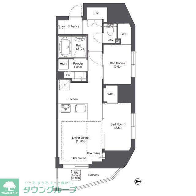 コンフォリア新御徒町(2LDK/3階)の間取り写真
