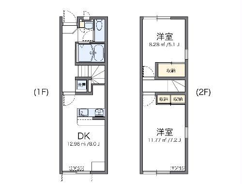 レオパレスKANAYA(2DK/1階)の間取り写真