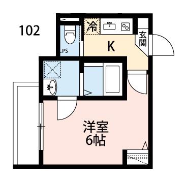 CRECIA常盤平IV(1K/1階)の間取り写真
