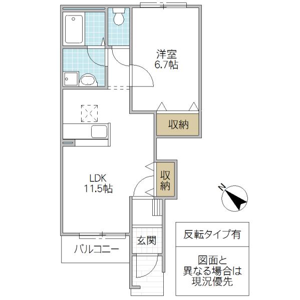 I LEX(1LDK/1階)の間取り写真