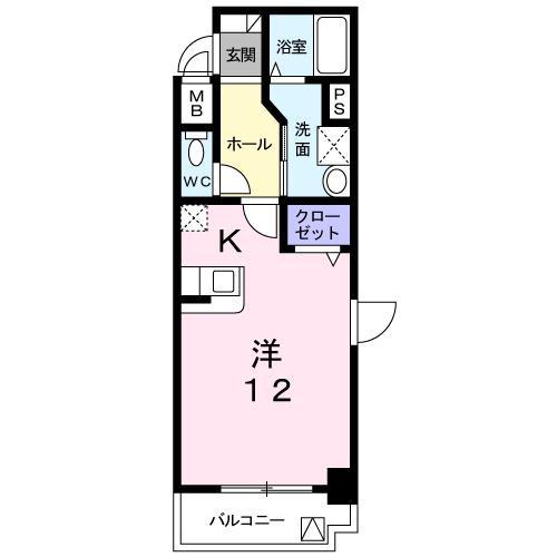 アイワマンション(ワンルーム/2階)の間取り写真