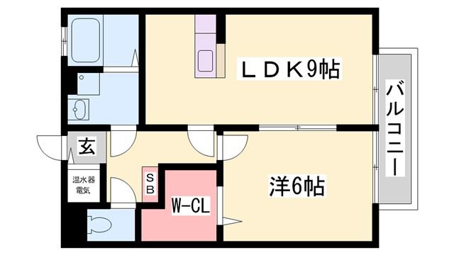 グランフォート A棟(1LDK/2階)の間取り写真