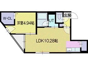 癒禅44(1LDK/2階)の間取り写真