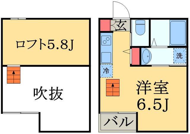 JR内房線 浜野駅 徒歩4分 2階建 築14年(ワンルーム/2階)の間取り写真