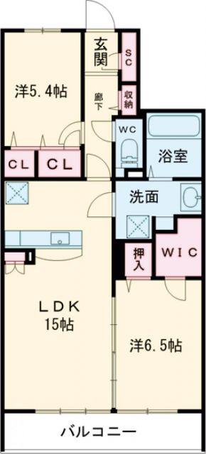 サニーコート梅満(2LDK/5階)の間取り写真