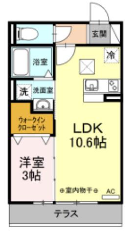 カーサ・ディ・ピーノ(1LDK/1階)の間取り写真