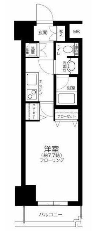 パレステュディオ渋谷本町(1K/7階)の間取り写真