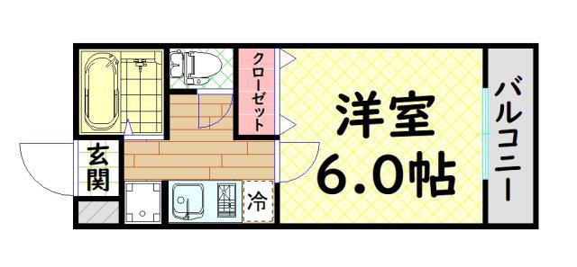 パークサイドハイツ(1K/3階)の間取り写真