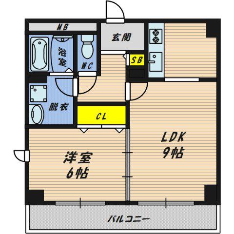 アンプルールフェール今津(1LDK/3階)の間取り写真