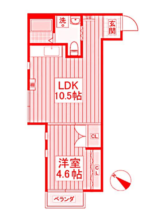 DAIYU31番館(1LDK/3階)の間取り写真