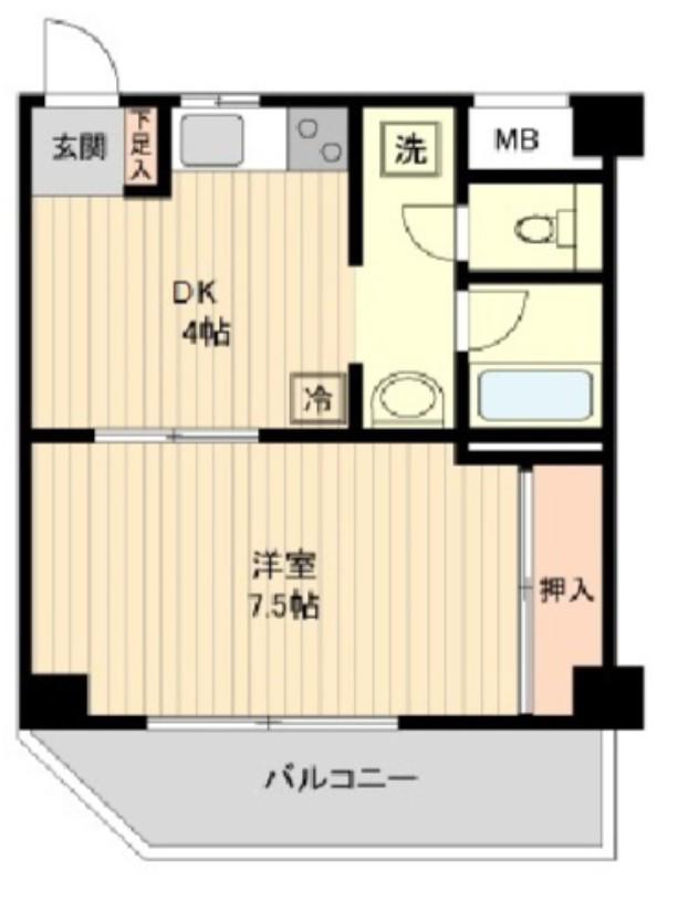 ドリームハイツ(1DK/5階)の間取り写真