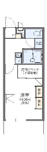 レオパレス若葉B(1K/3階)の間取り写真