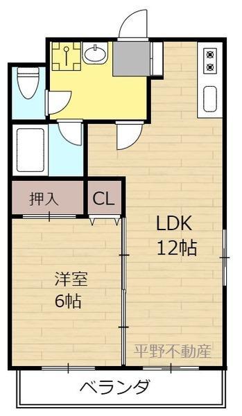 パラッツォ櫛原(1LDK/2階)の間取り写真