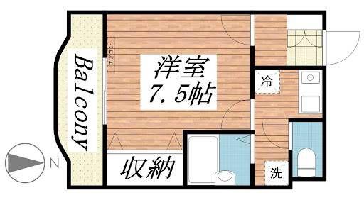 メゾン紀三井寺I(1K/1階)の間取り写真