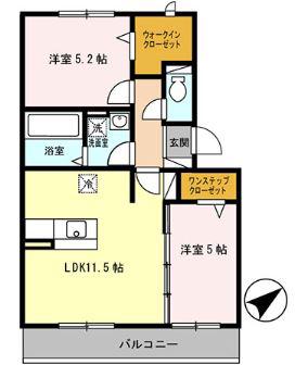 トレスベイア(2LDK/2階)の間取り写真