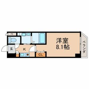 AHマンション泉(1K/8階)の間取り写真