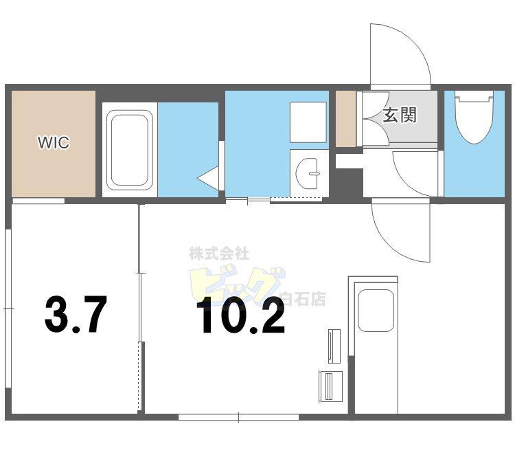 CITY RESIDENCE月寒中央(1LDK/2階)の間取り写真