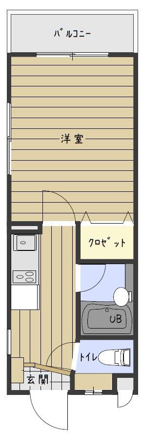 サンハイツ田中(1K/2階)の間取り写真