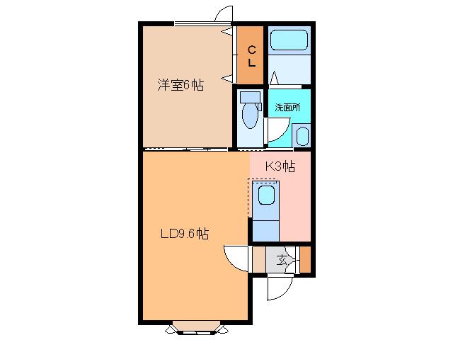 リテラII(1LDK/2階)の間取り写真