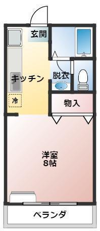 サンガーデンオキナA(1K/2階)の間取り写真