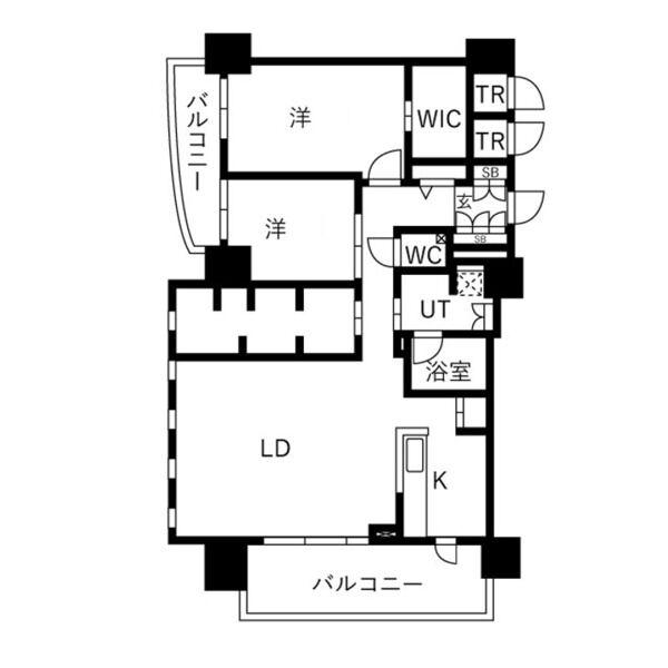 アルビオガーデン白石(2LDK/6階)の間取り写真
