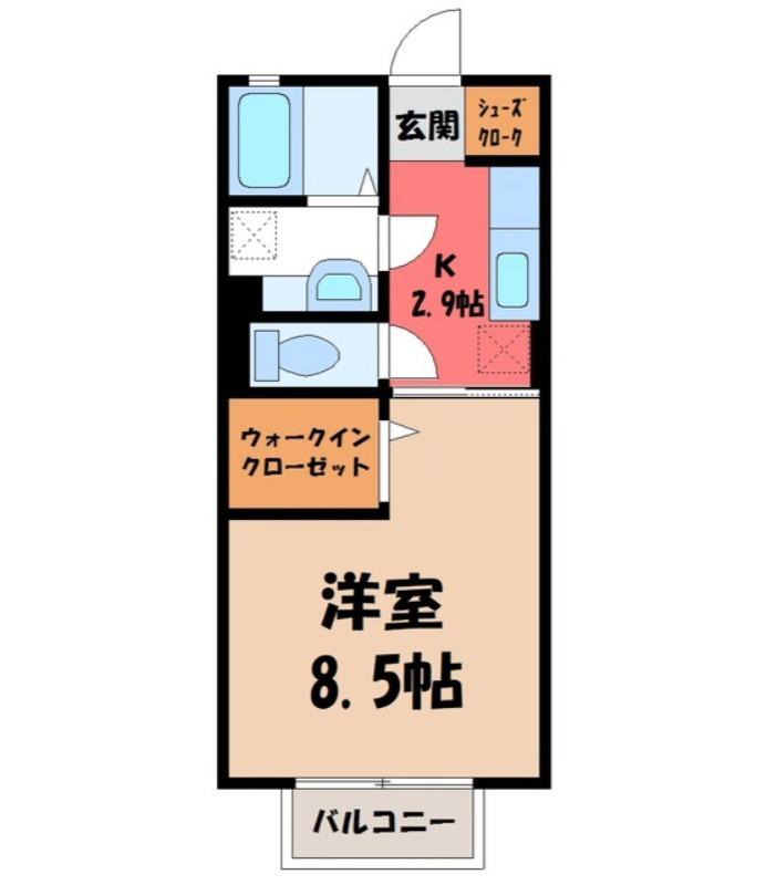ヴィアーレ II(1K/1階)の間取り写真