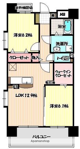 オベリスクII(2LDK/10階)の間取り写真