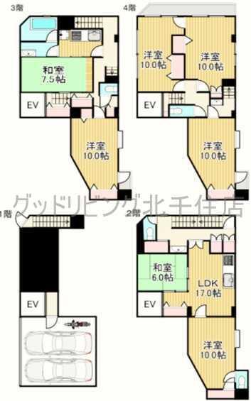 根岸ビル(7LDK/2階)の間取り写真