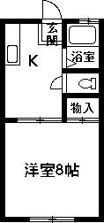 さくらハイツ(1K/1階)の間取り写真