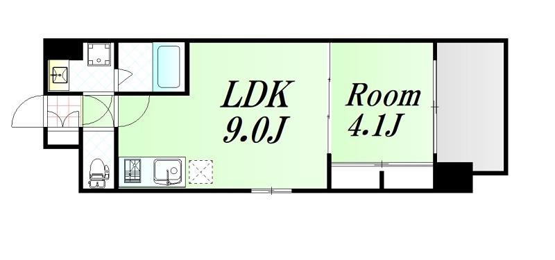 スプランディッドI(1LDK/7階)の間取り写真